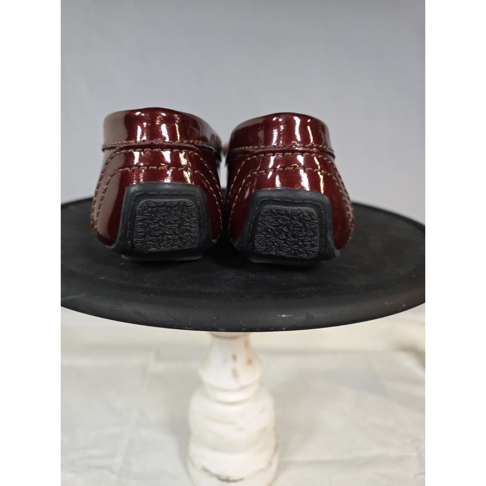 Size 5 Mercedes Campuzano Burgundy Patent Leather Horsebit Driving Loafers Women - Picture 11 of 11